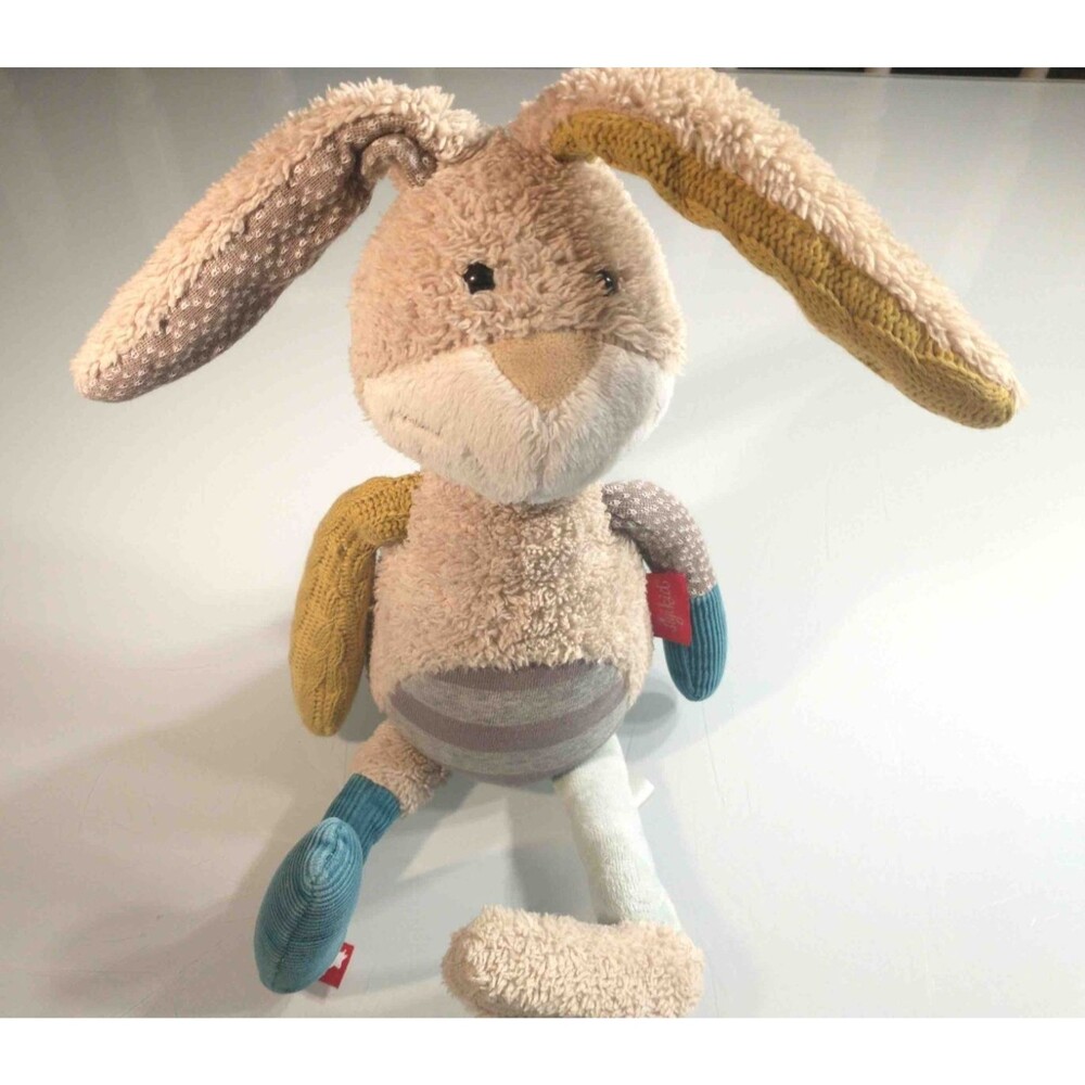 Sigikid 42851 Rabbit Plush Bunny Patchwork Corduroy Stuffed Animal